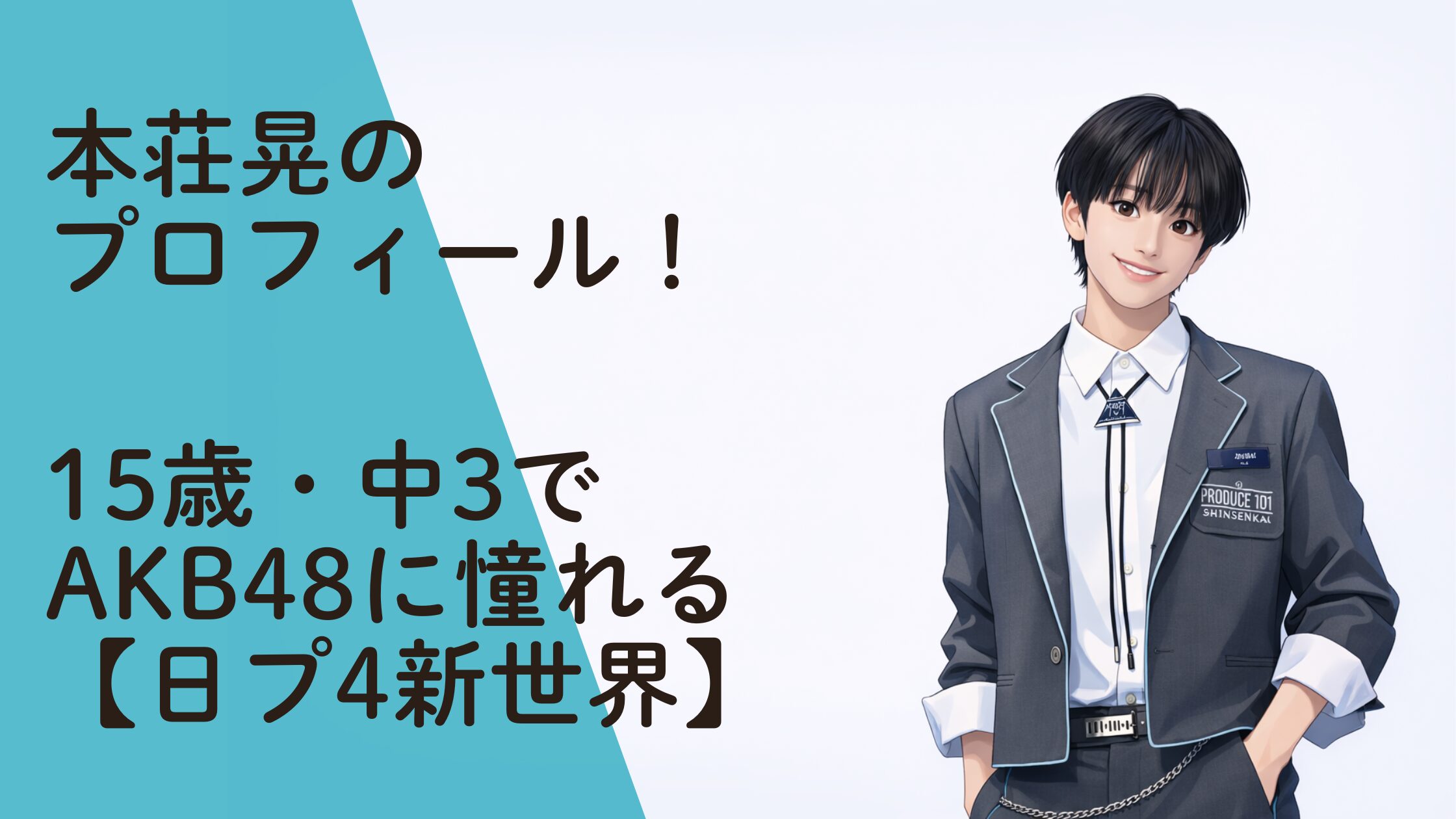 本荘晃のプロフィール！15歳・中3でAKB48に憧れる注目候補生【日プ4新世界】