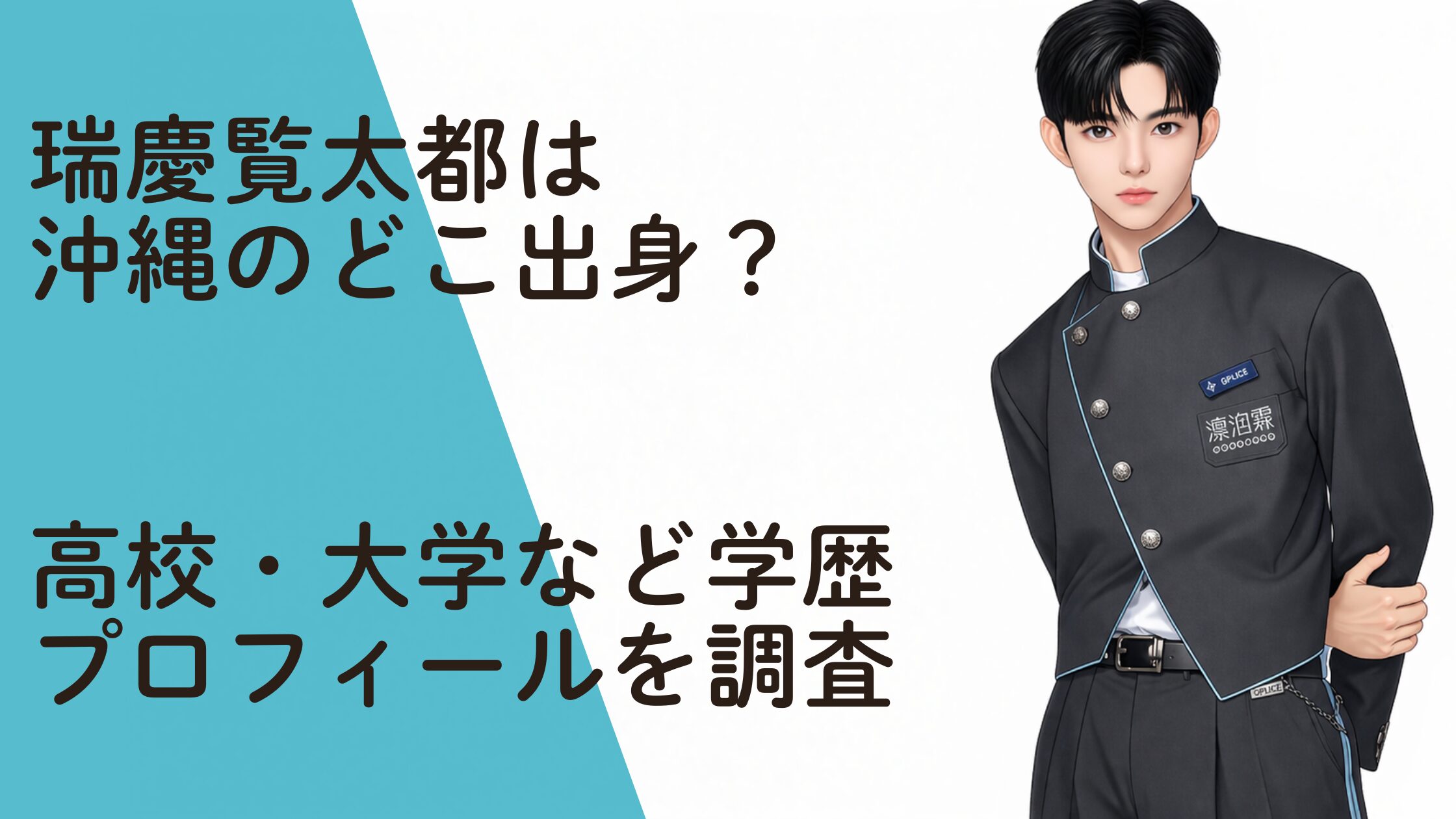 瑞慶覧太都は沖縄のどこ出身？高校・大学など学歴プロフィールを調査
